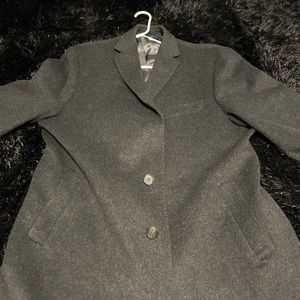 Elegant Cardinal of Canada Black Knee-Length Peacoat 46R Timeless Style & Warmth